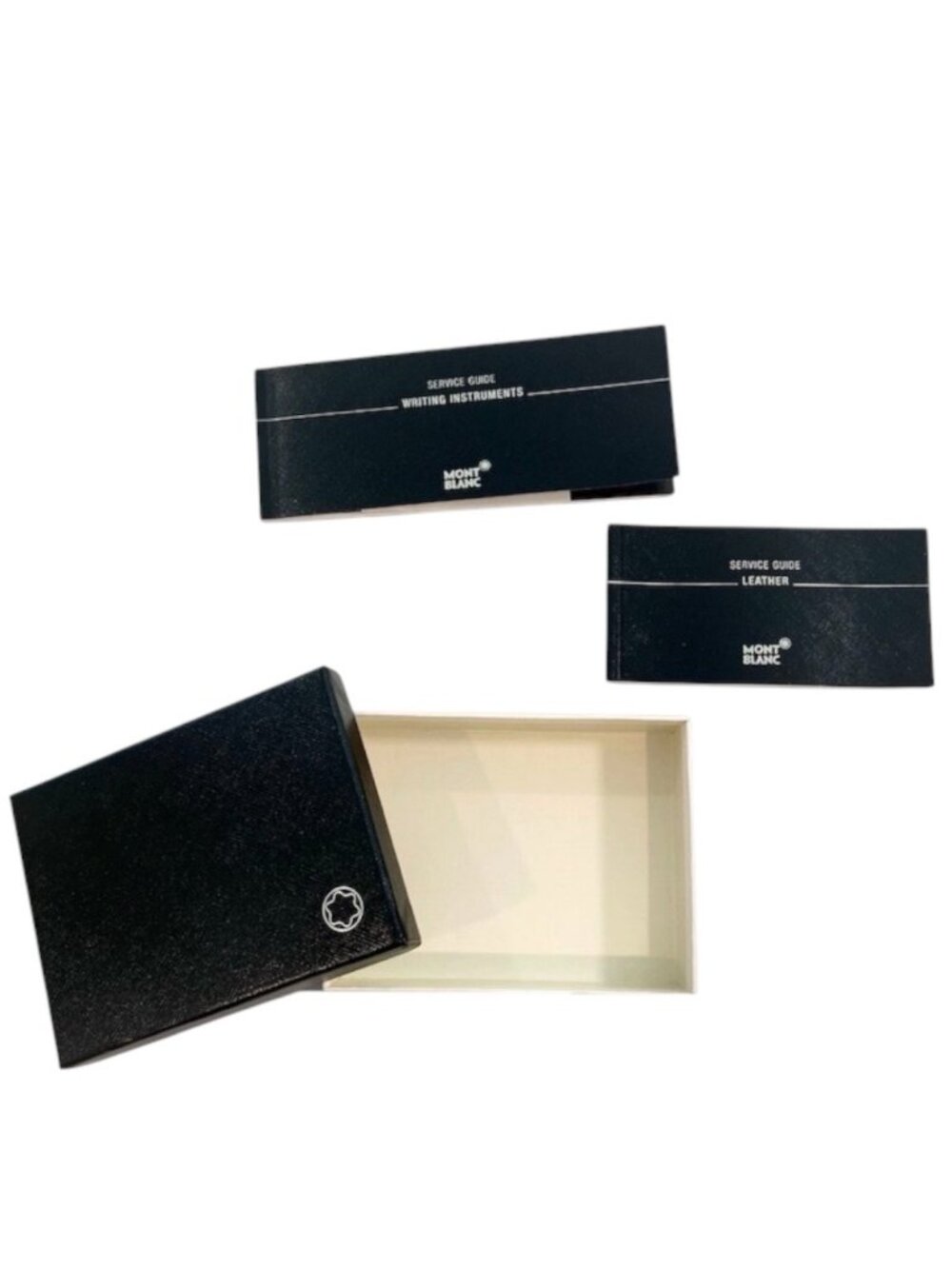 EMPTY Mont blanc Box + Service Guide Writing Instruments + Leather Booklet OEM L